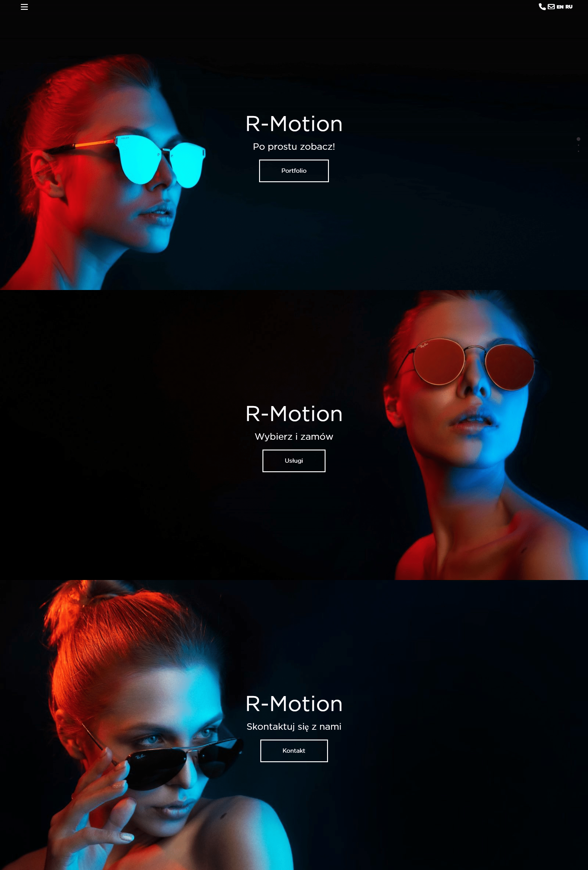 Website development for the portfolio of the photo-video studio "R-Motion"